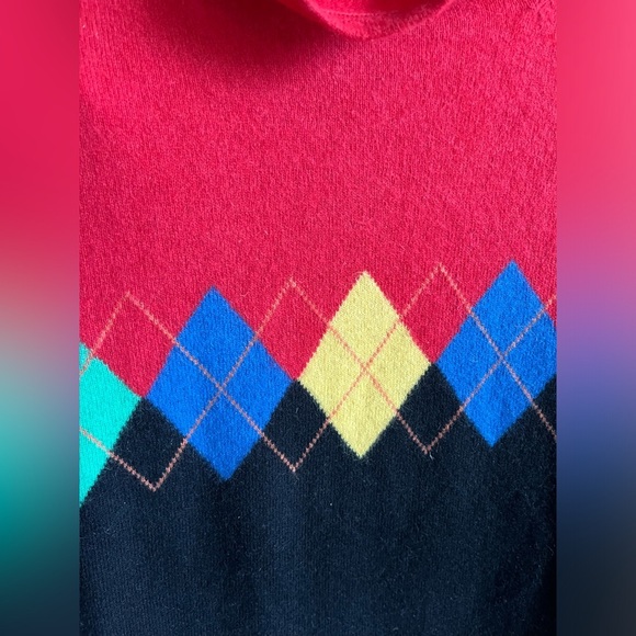 Jones New York  Wool, Cashmere, Angora, Rabbit Hair Vintage  Argyle Sweater - Picture 3 of 8